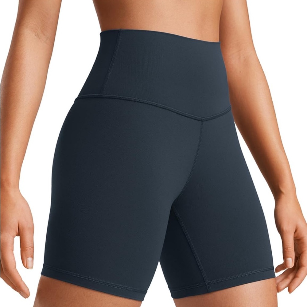 CRZ YOGA Womens ButterLuxe High Waisted Biker Shorts 6 Inches True Navy US S NWT